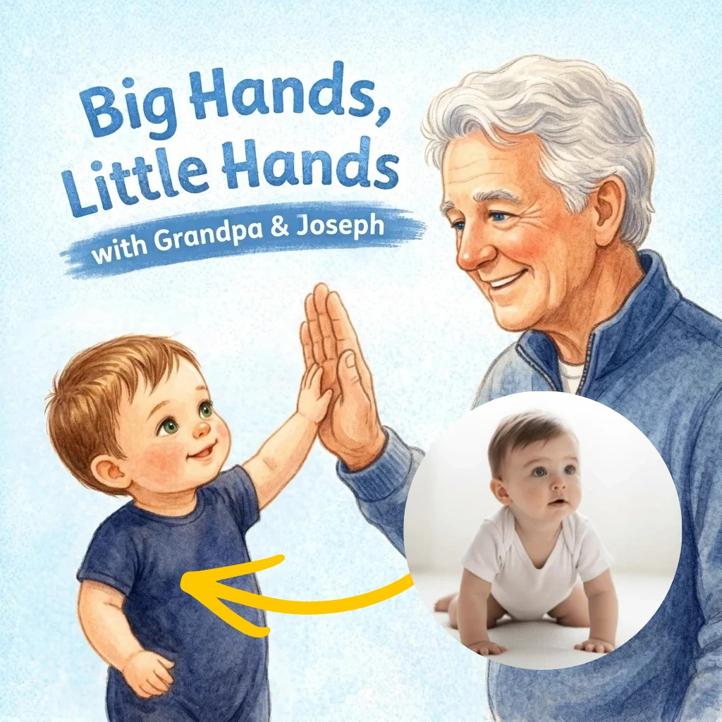 Big Hands, Little Hands personalized storybook cover (alternate)