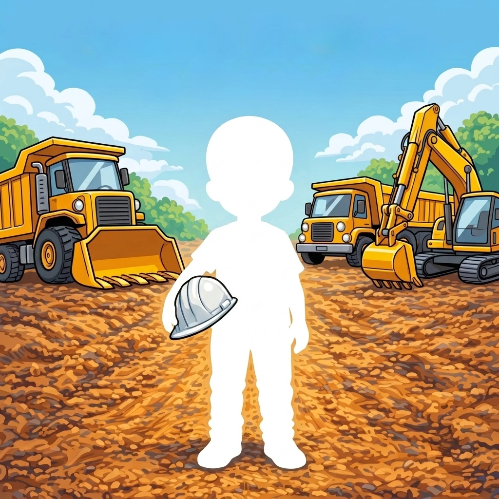 Build a Road storybook cover with construction trucks