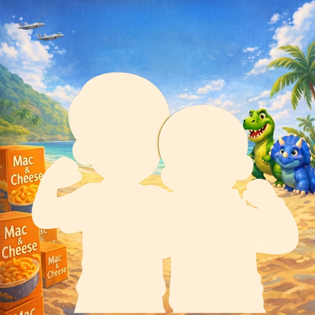 The Mac 'n Cheese Mission storybook cover starring two children - Template