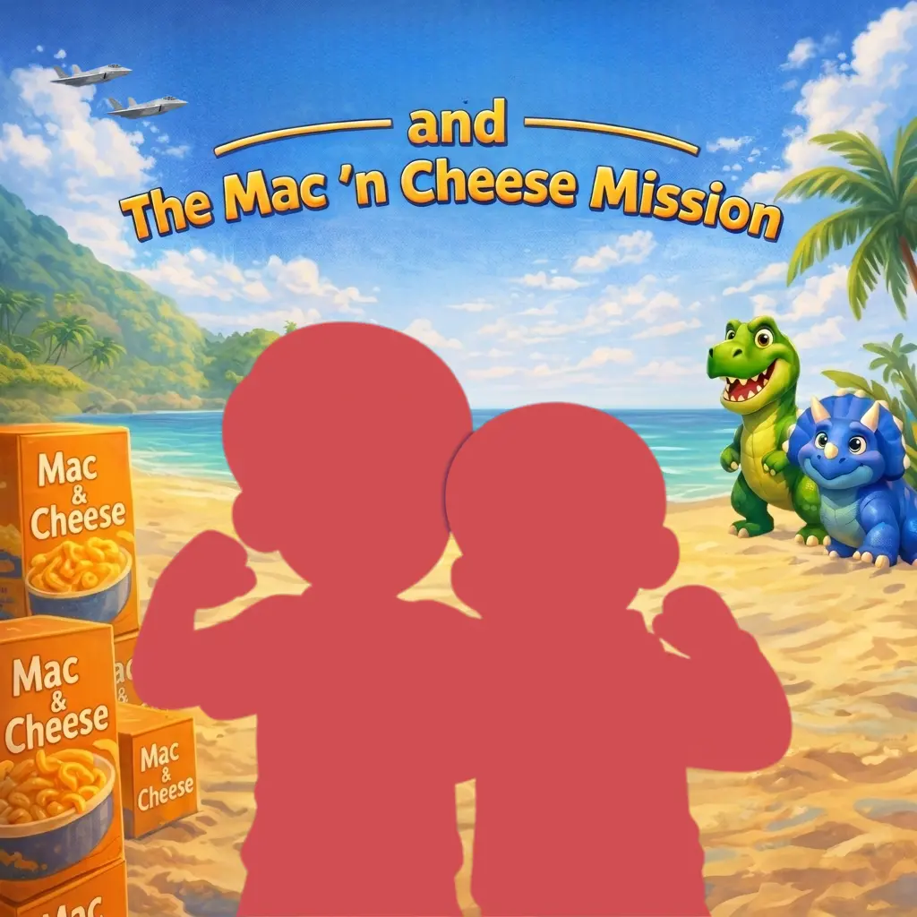 Two grandchildren on the cover of The Mac 'n Cheese Mission