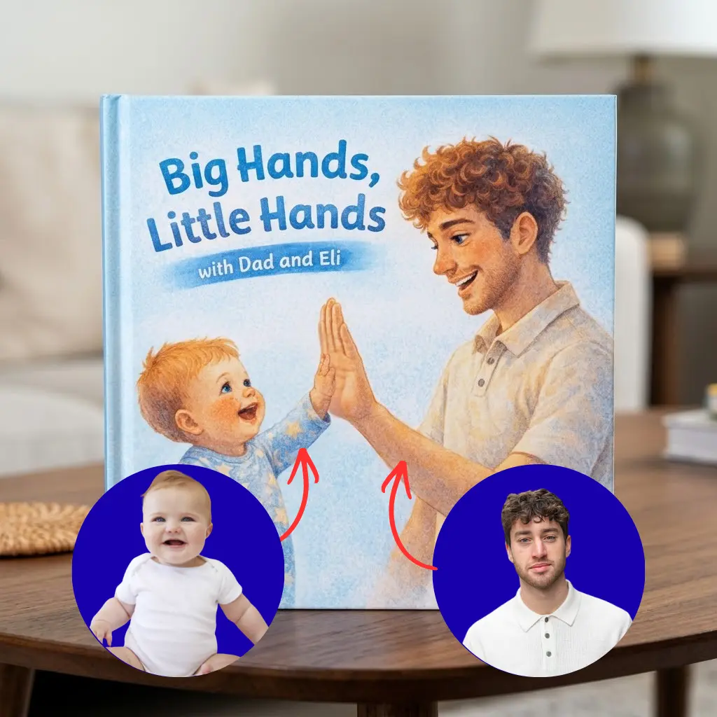 Big Hands, Little Hands personalized storybook cover (alternate)