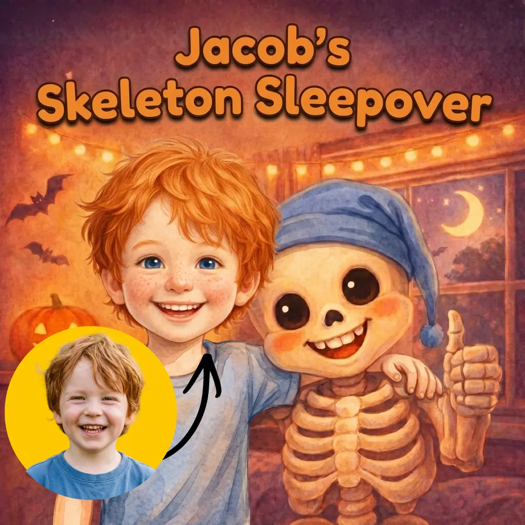 Skeleton Sleepover personalized storybook cover