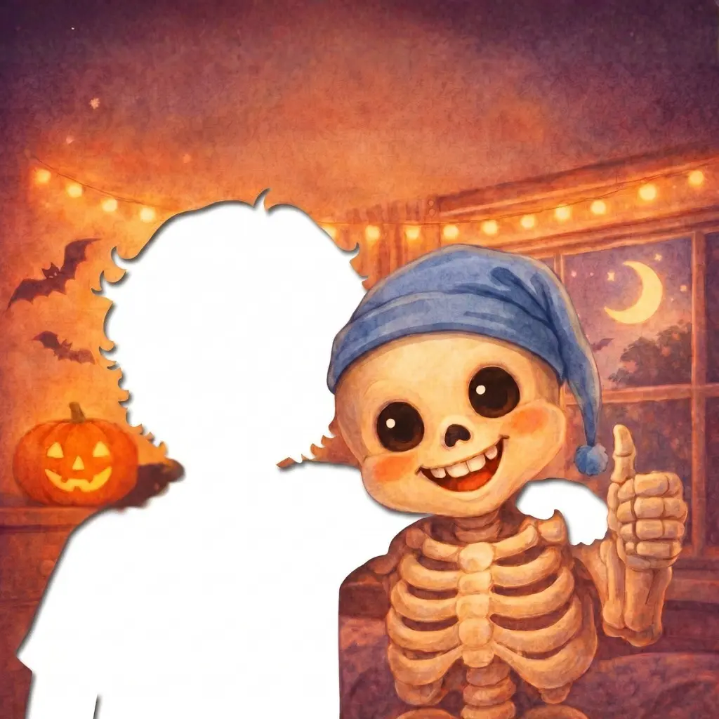 Skeleton Sleepover personalized storybook cover - Template