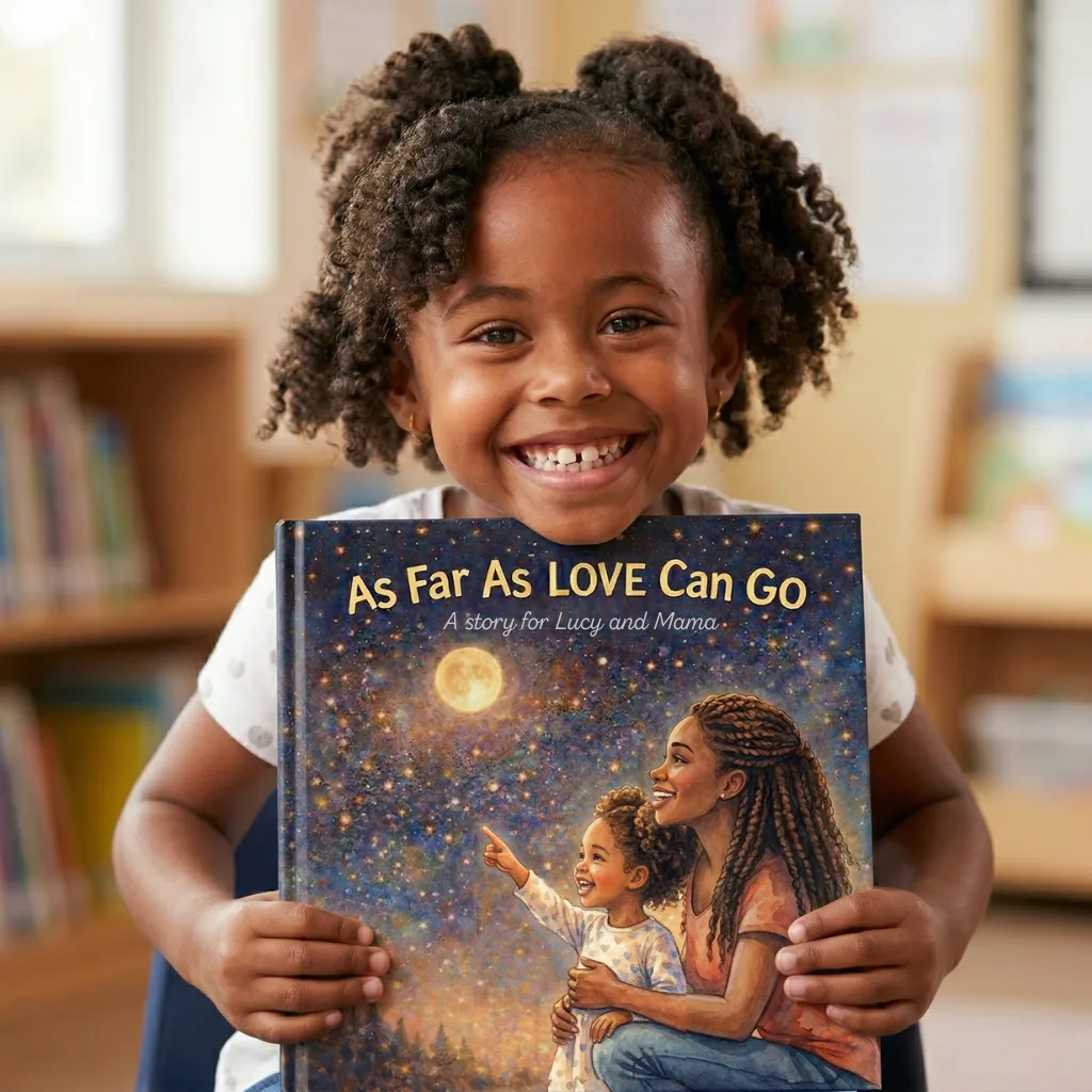 Happy child holding the book